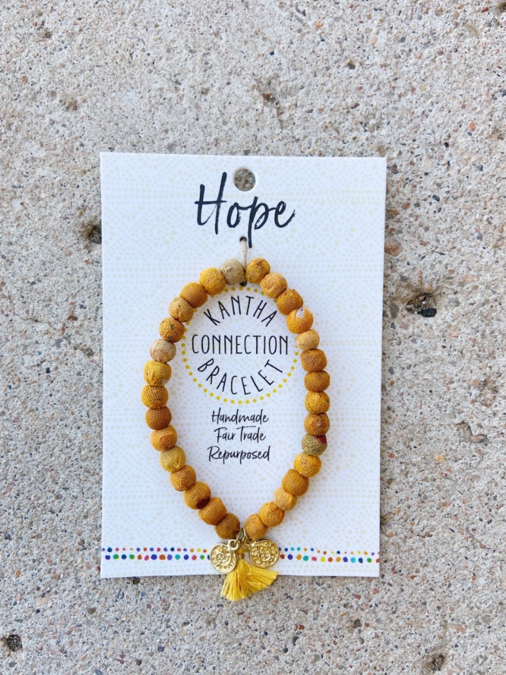 World Finds Kantha Connection Yellow Hope Bracelet